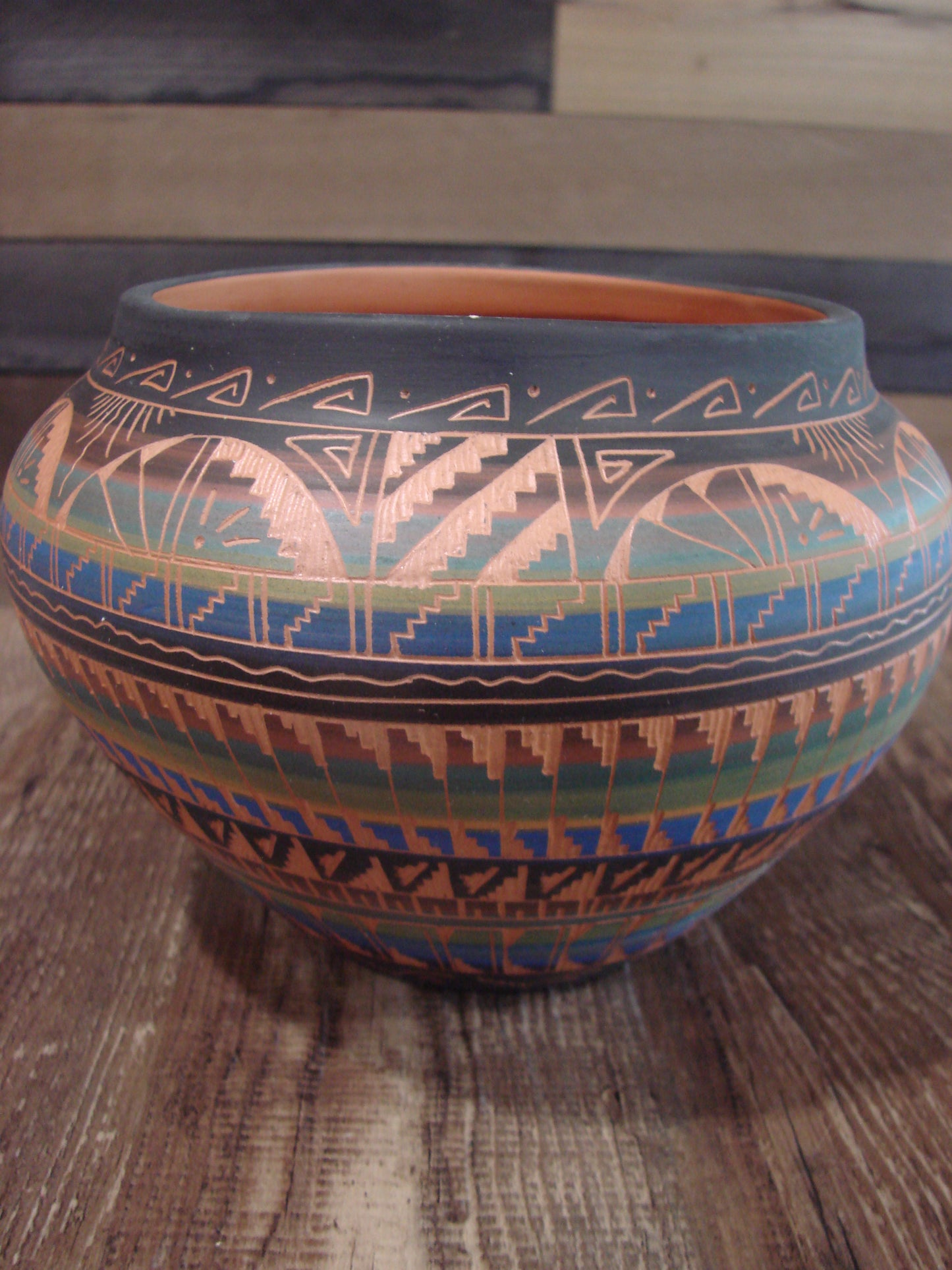 Native American Hand Etched & Hand Painted Pottery - Gilmore
