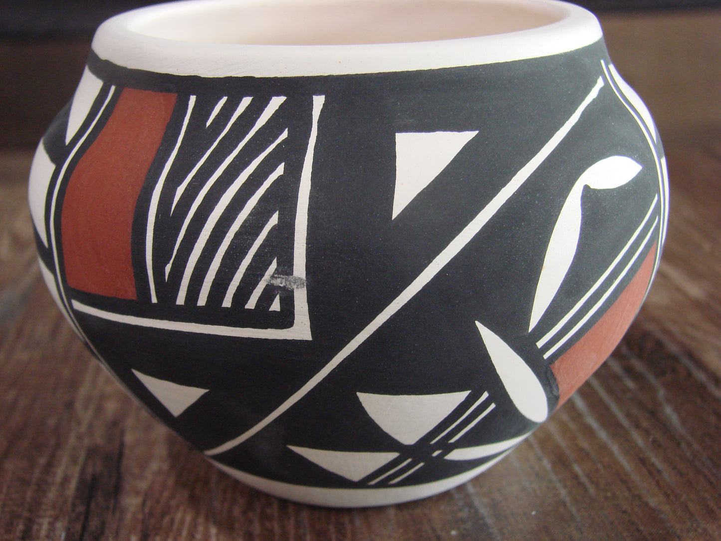 Small Native American Hand Painted Fine Line Acoma Pottery by Victorino