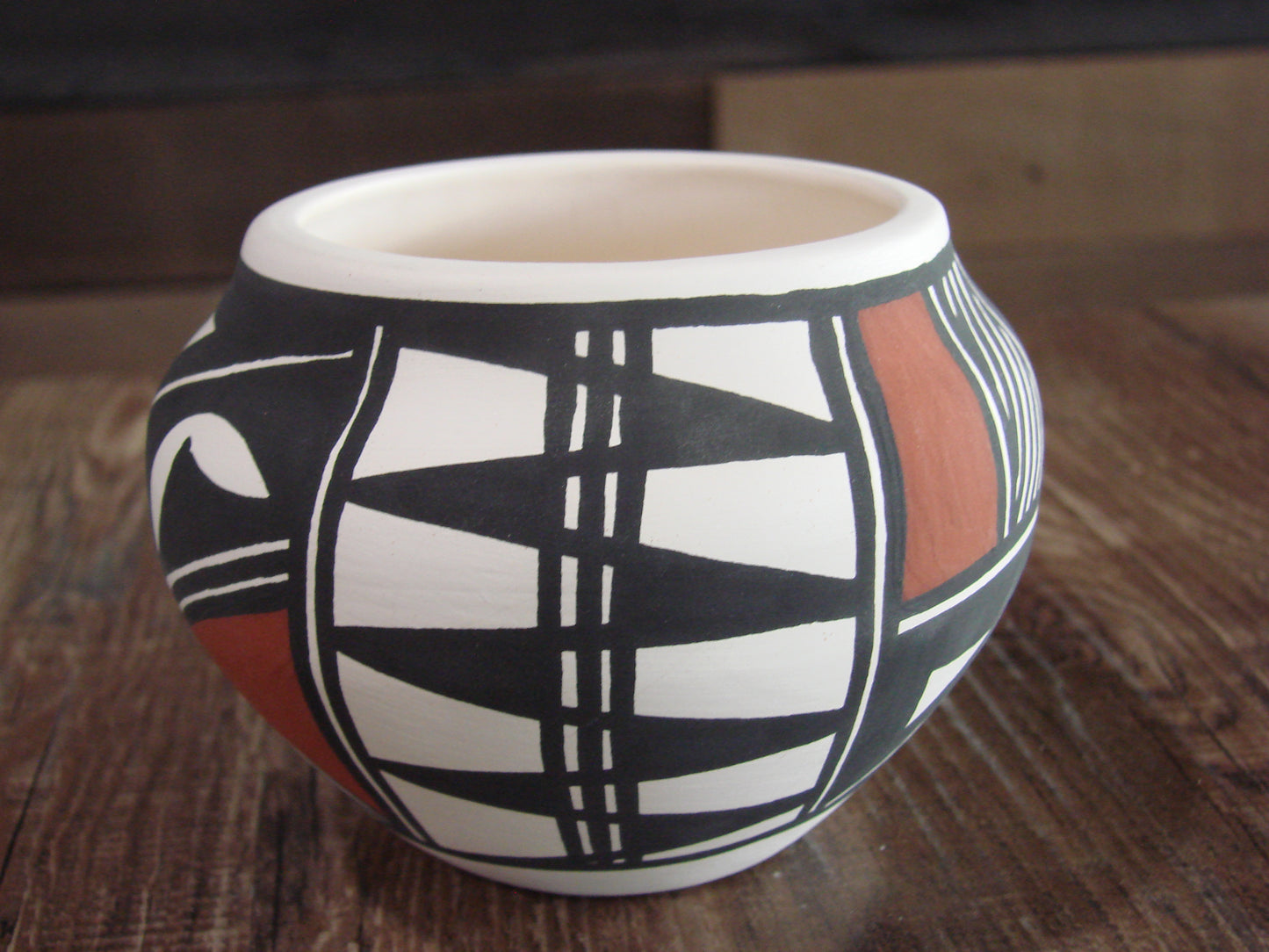 Small Native American Hand Painted Fine Line Acoma Pottery by Victorino