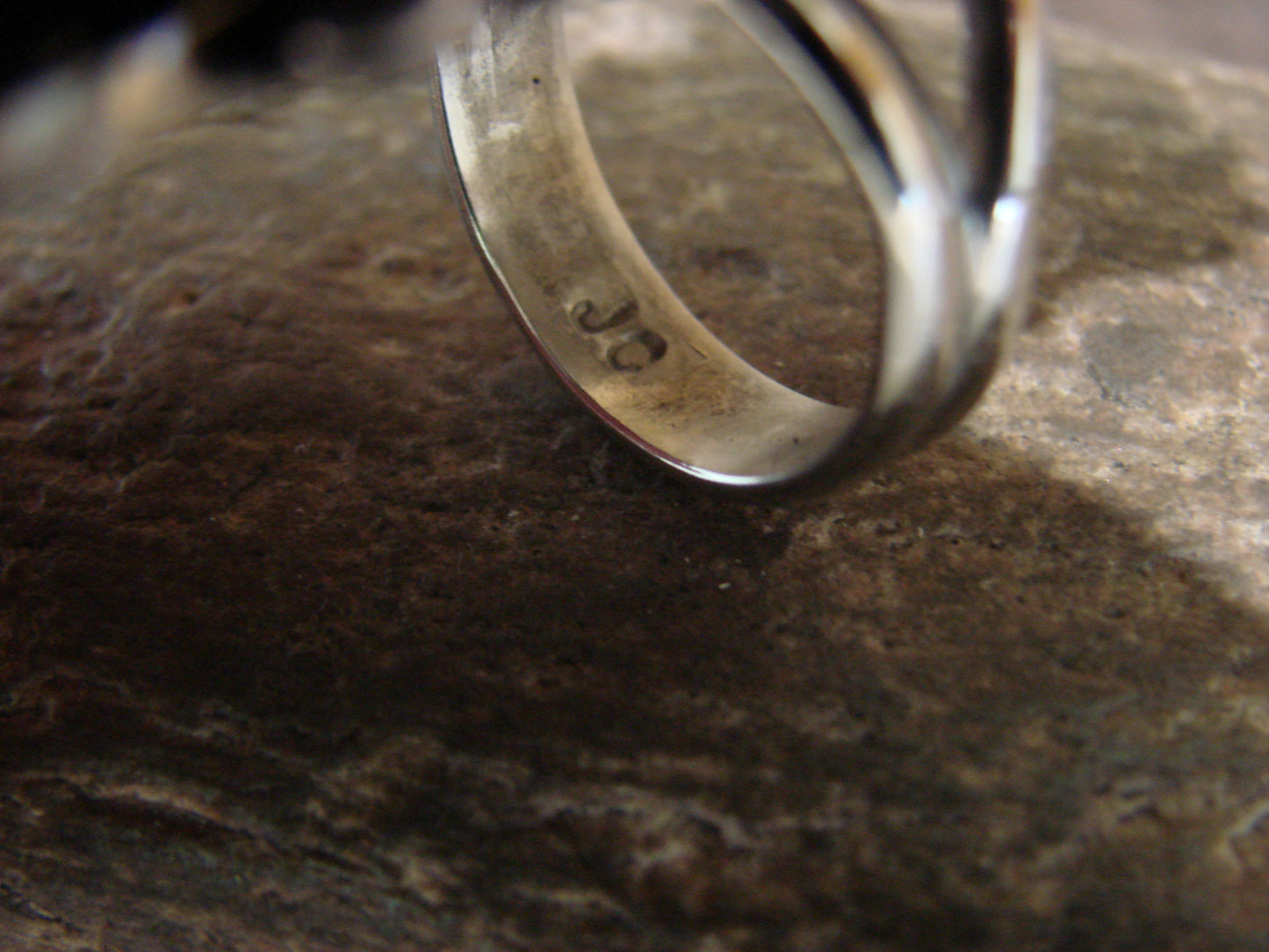 Native American Nickel Silver & Turquoise Ring by Cleveland - Size 9.5