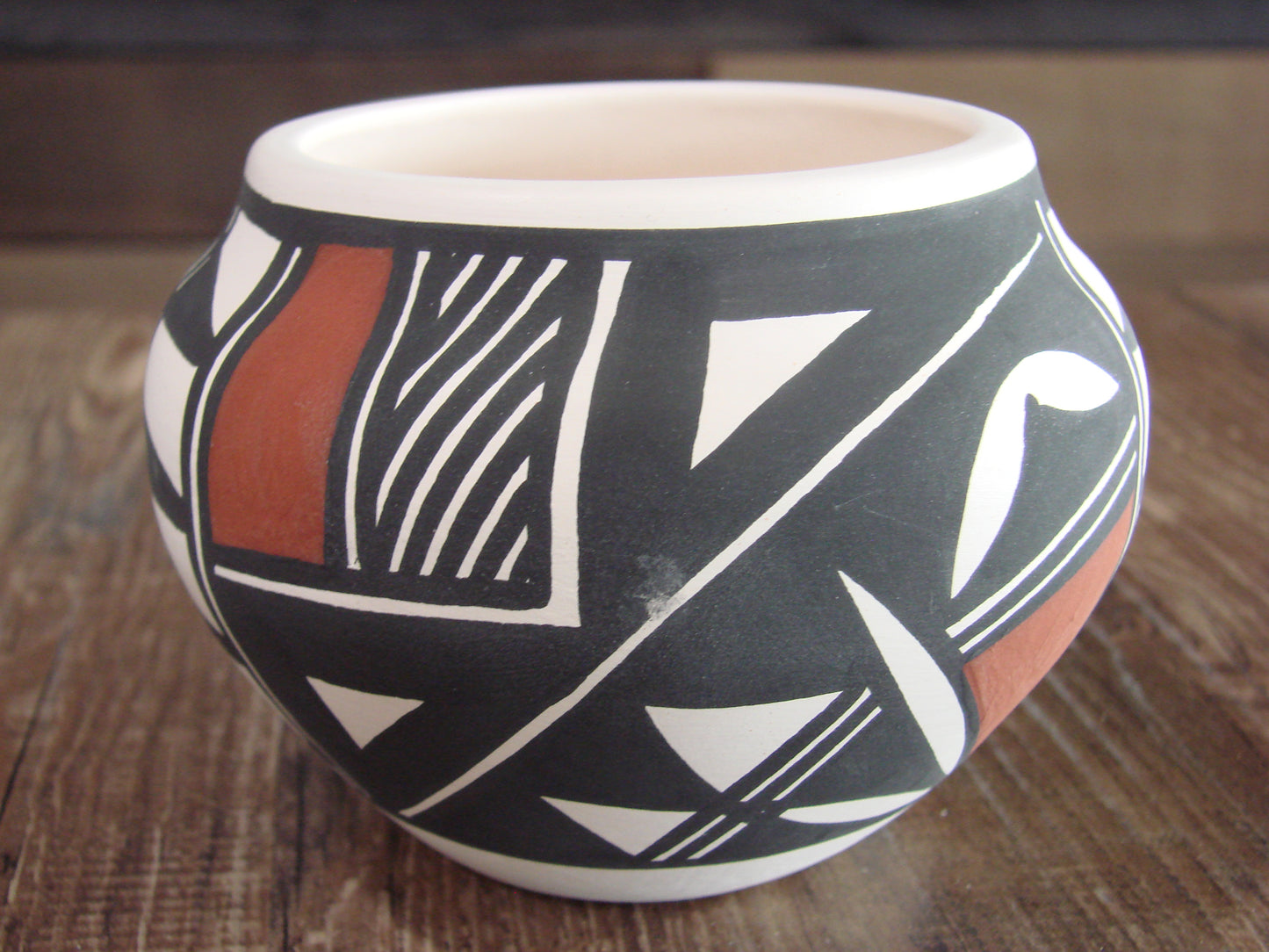 Small Native American Hand Painted Fine Line Acoma Pottery by Victorino