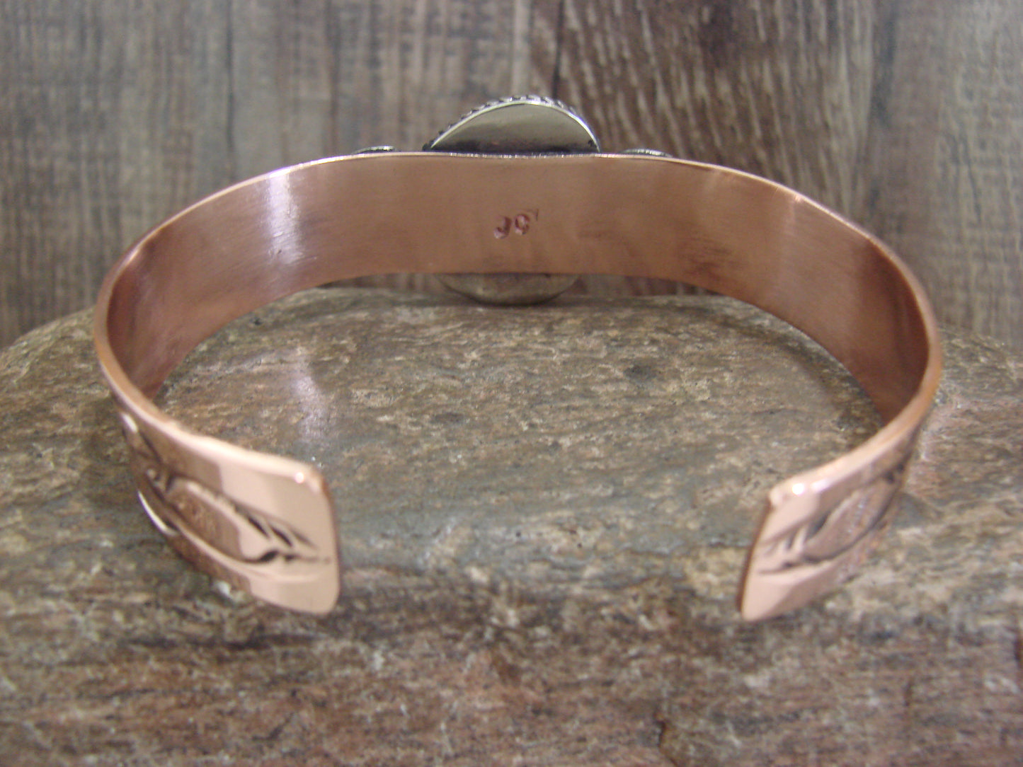 Native American Copper & Turquoise Bracelet by Cleveland