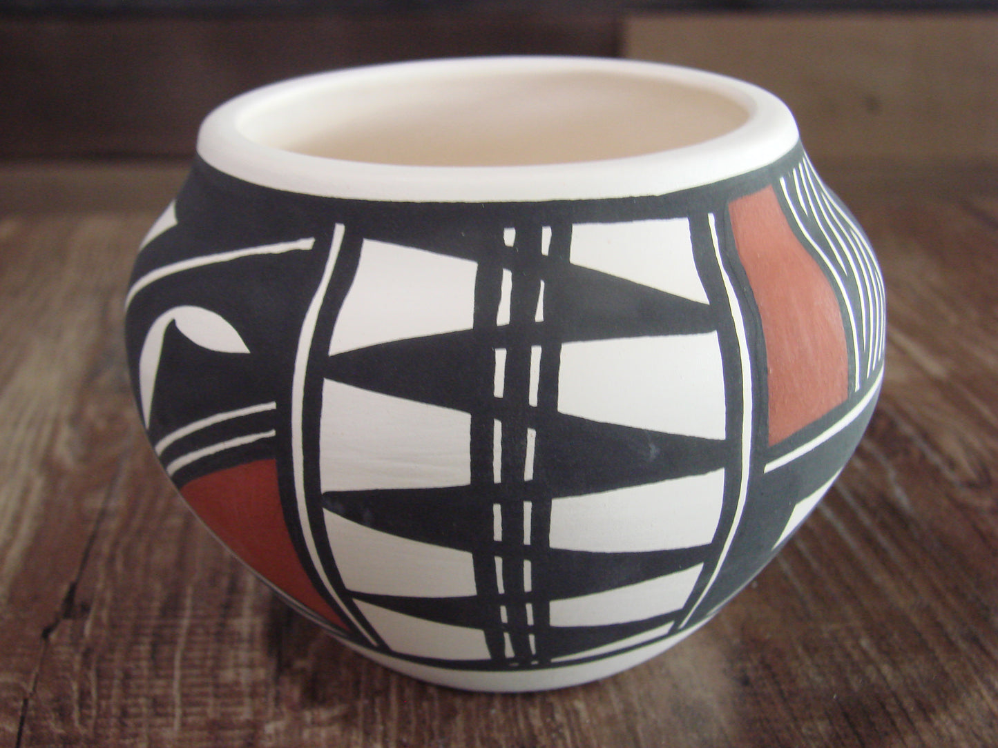 Small Native American Hand Painted Fine Line Acoma Pottery by Victorino