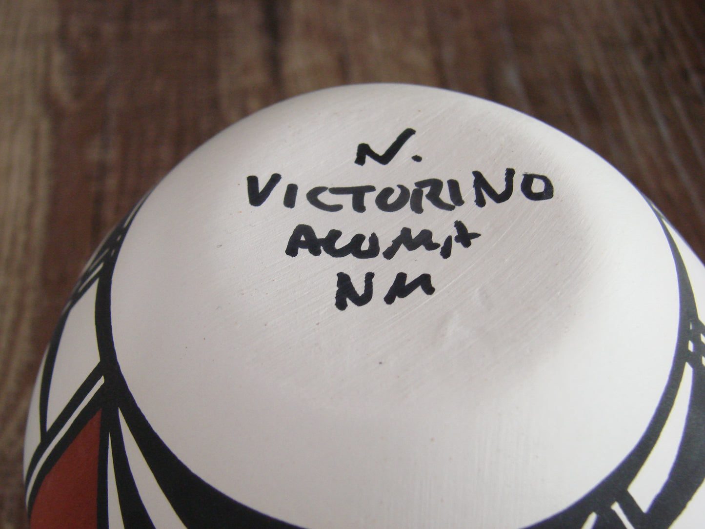Small Native American Hand Painted Fine Line Acoma Pottery by Victorino