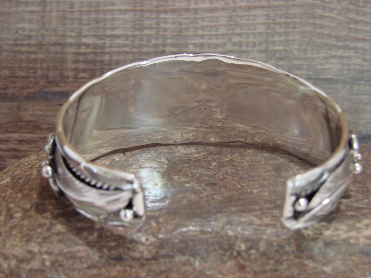Native American Sterling Silver & Turquoise Row Cuff Bracelet by Morgan