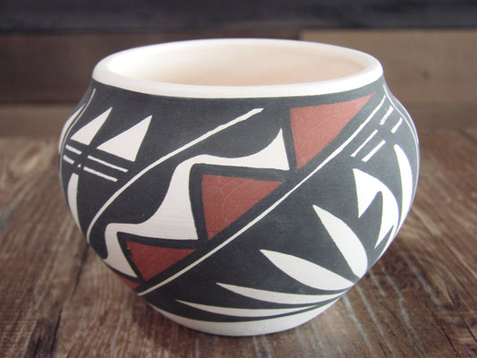 Small Native American Hand Painted Fine Line Acoma Pottery by Victorino