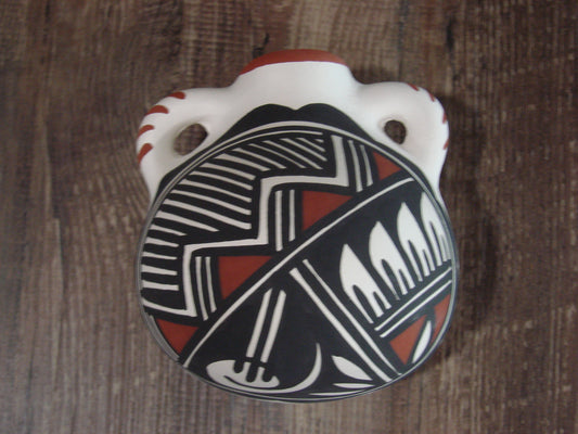 Native American Acoma Fine Line Hand Painted Pottery - Aragon