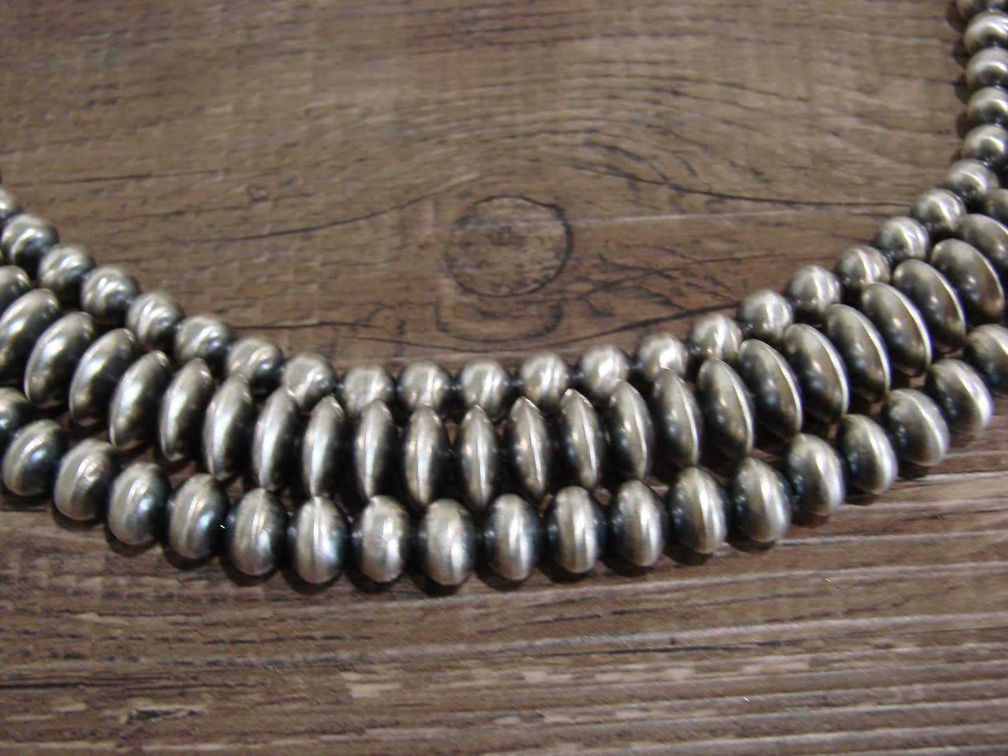 Native American Sterling Silver 20" Multi Strand Navajo Pearl Necklace - Begay