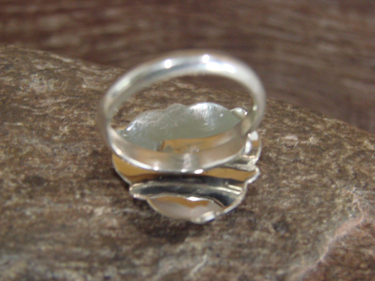 Native American Sterling Silver & Turquoise Heart Ring Size 8 - 9 - Coho