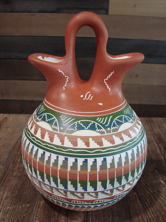 Native American Hand Etched & Hand Painted Wedding Vase - Gilmore