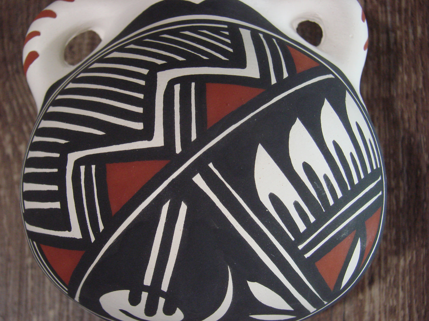 Native American Acoma Fine Line Hand Painted Pottery - Aragon