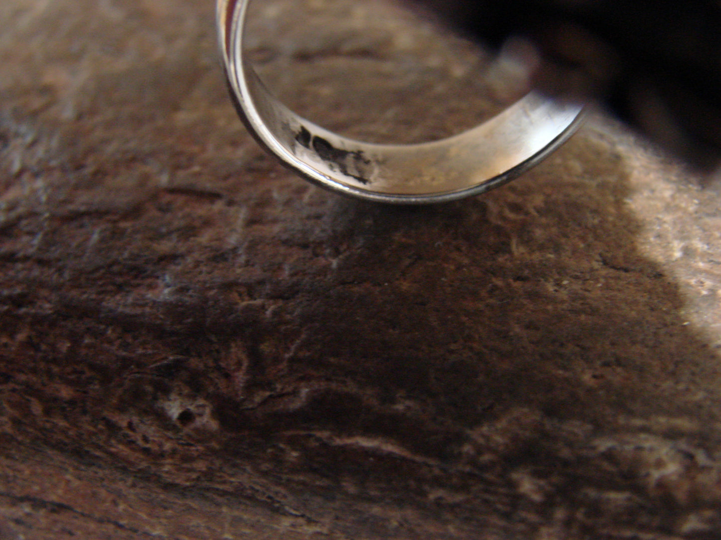 Native American Nickel Silver & Turquoise Ring by Cleveland - Size 8