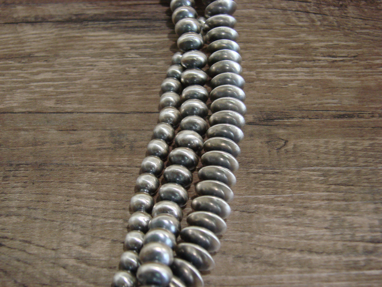 Native American Sterling Silver 20" Multi Strand Navajo Pearl Necklace - Begay