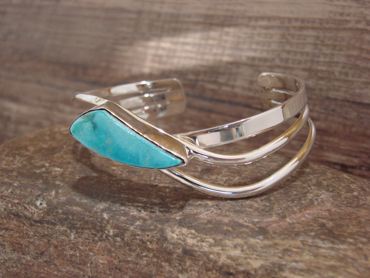 Native American Sterling Silver & Turquoise Bracelet Signed Yazzie