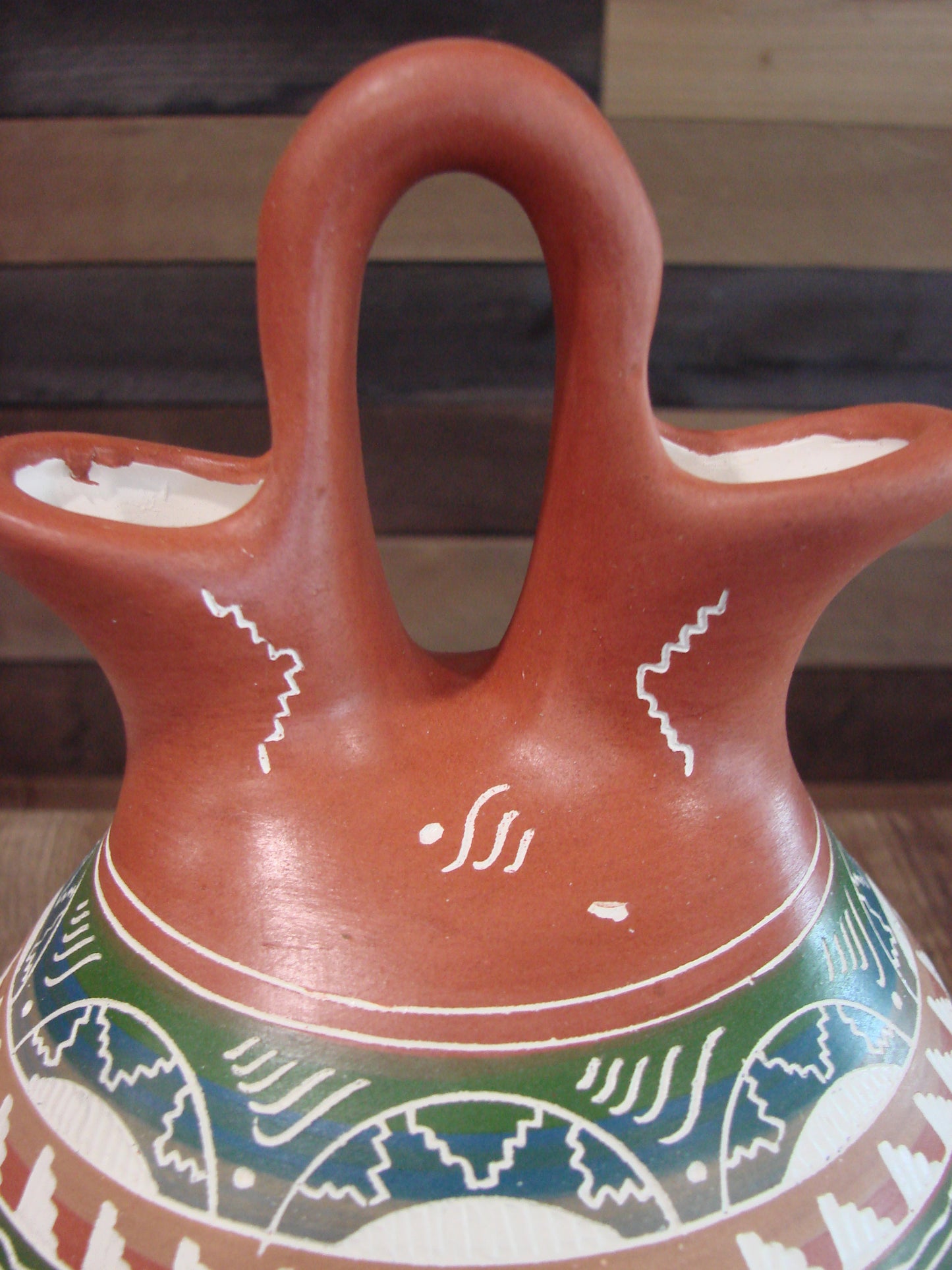 Native American Hand Etched & Hand Painted Wedding Vase - Gilmore