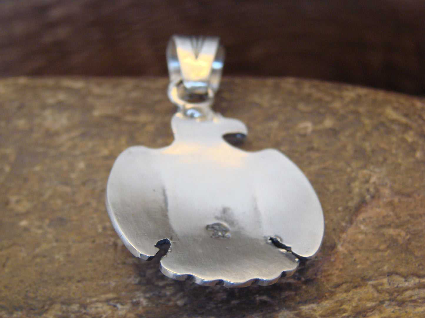 Native American Sterling Silver & Turquoise Thunderbird Pendant by Martinez