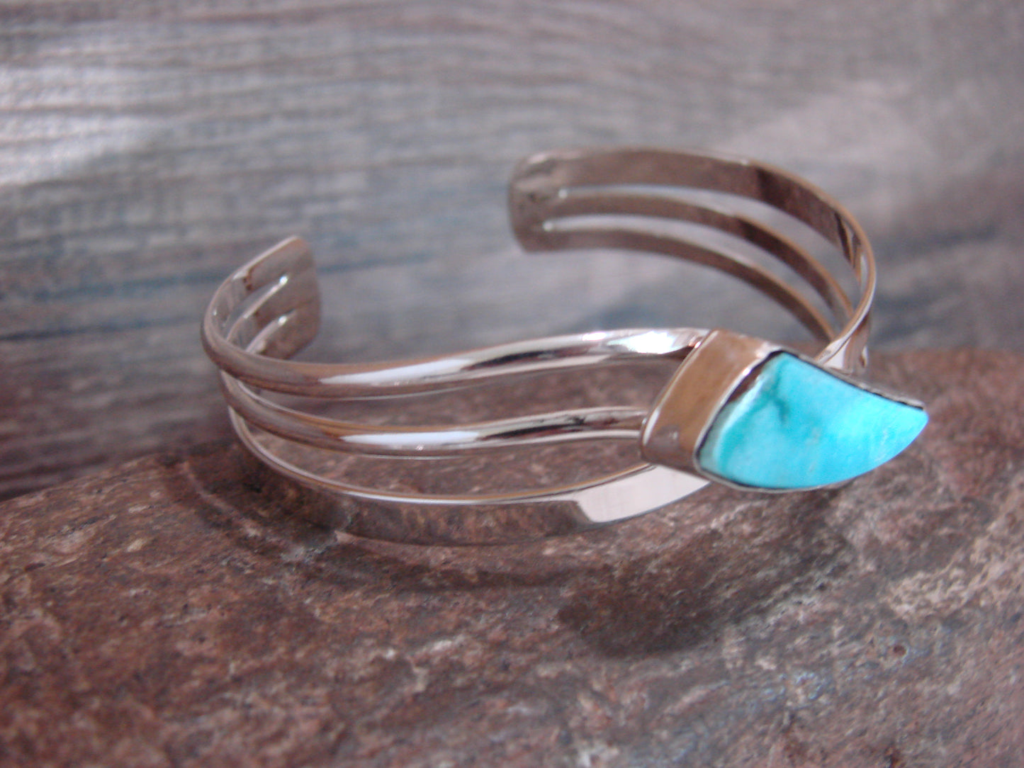 Native American Sterling Silver & Turquoise Bracelet Signed Yazzie