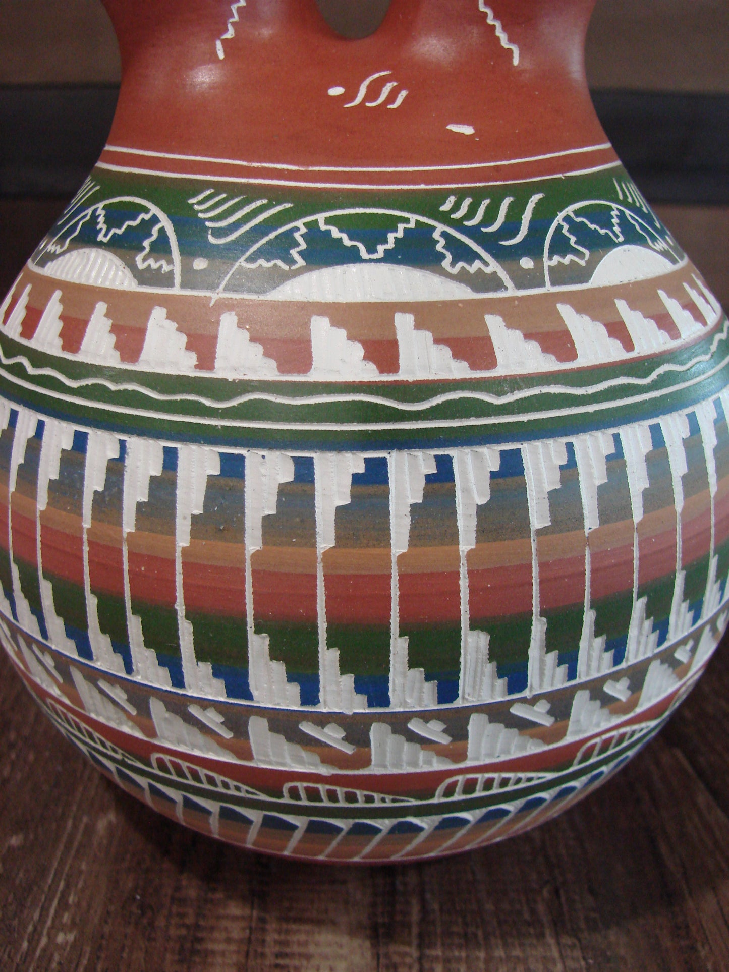 Native American Hand Etched & Hand Painted Wedding Vase - Gilmore