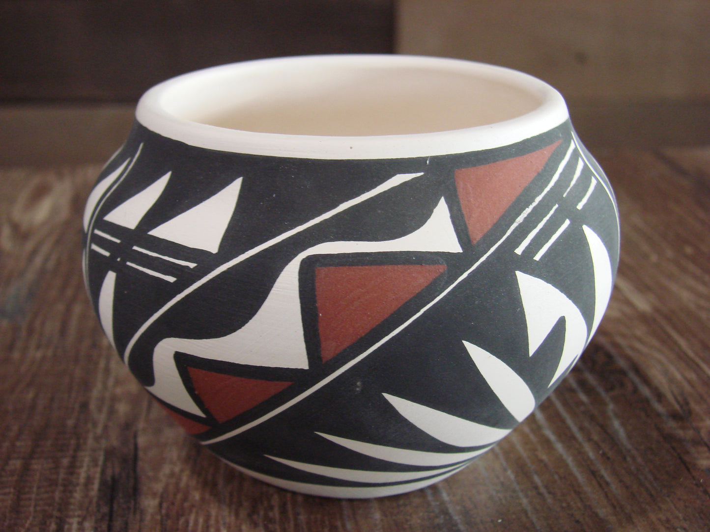 Small Native American Hand Painted Fine Line Acoma Pottery by Victorino