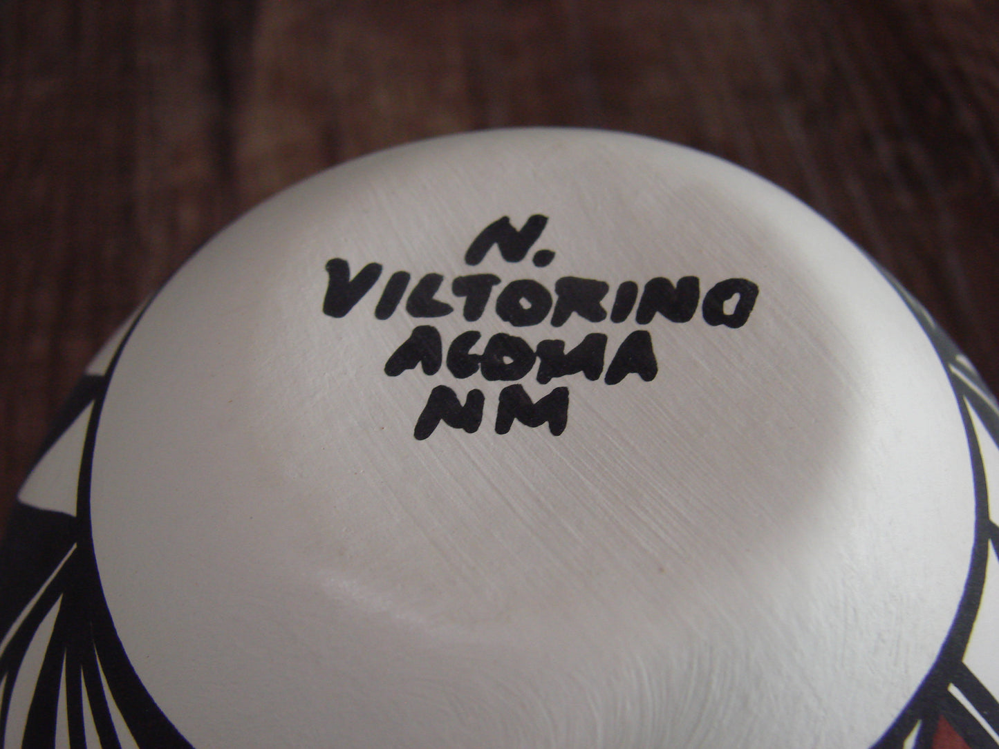 Small Native American Hand Painted Fine Line Acoma Pottery by Victorino
