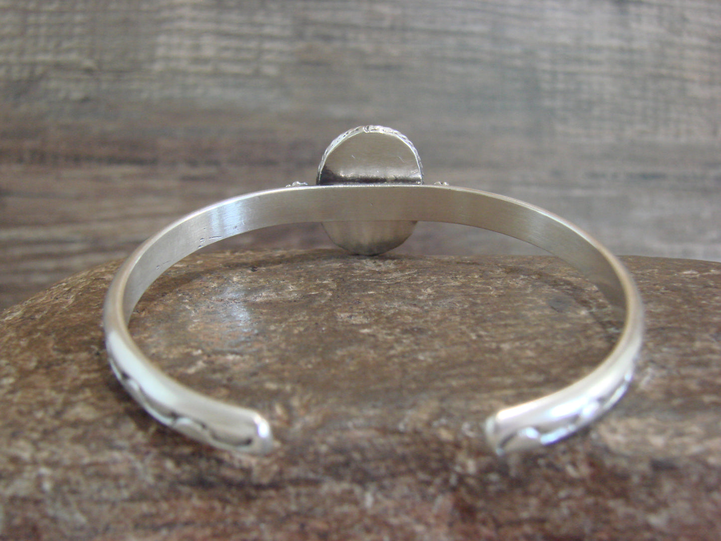 Native American Sterling Silver & Sonoran Turquoise Bracelet Signed SY
