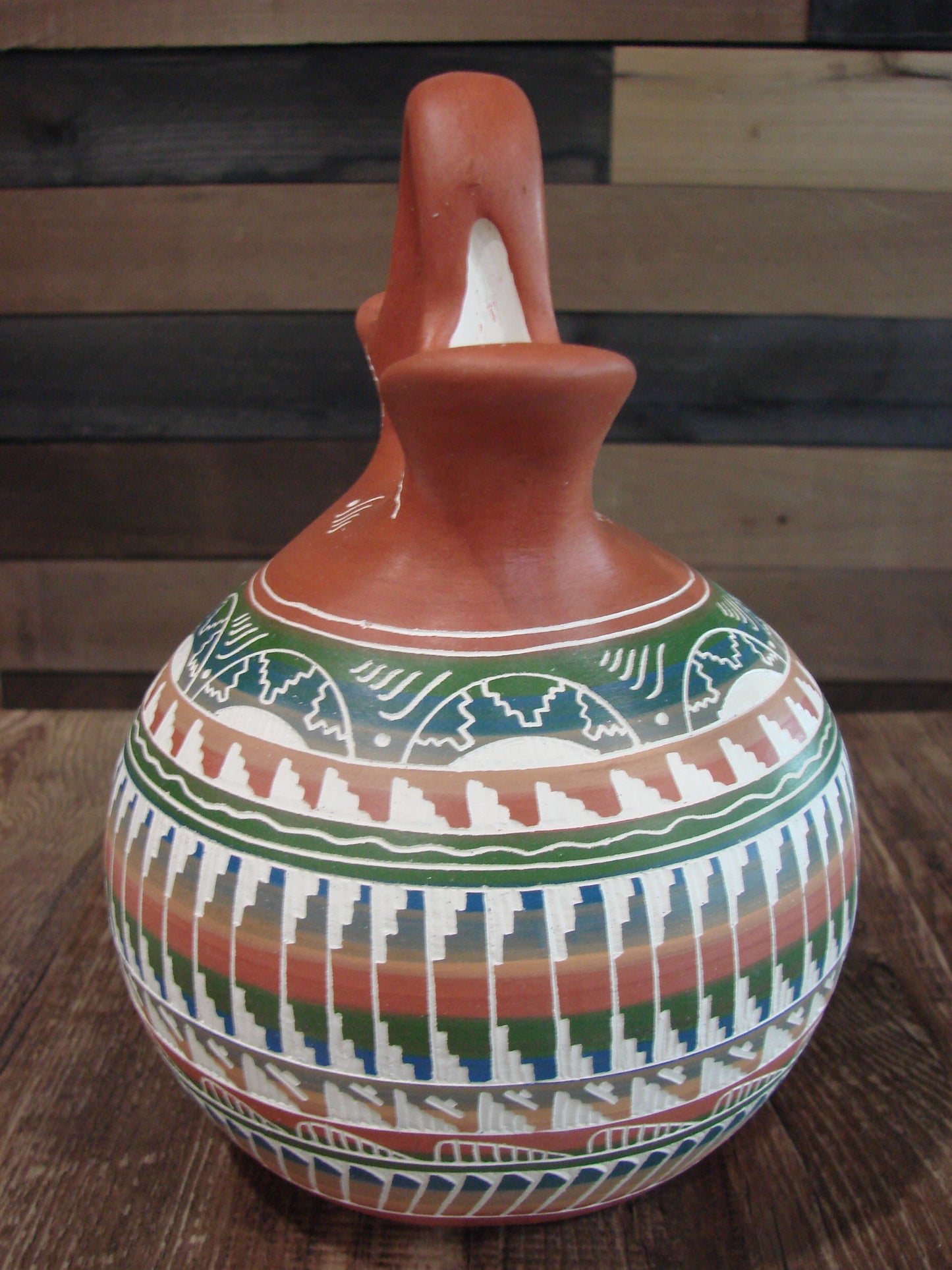 Native American Hand Etched & Hand Painted Wedding Vase - Gilmore