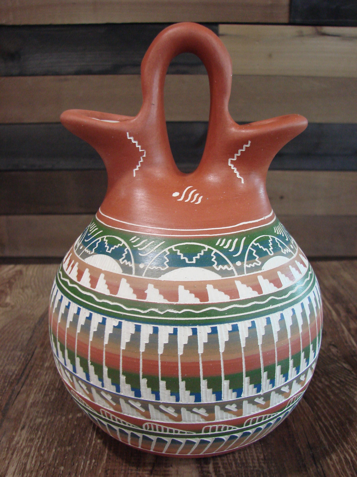 Native American Hand Etched & Hand Painted Wedding Vase - Gilmore