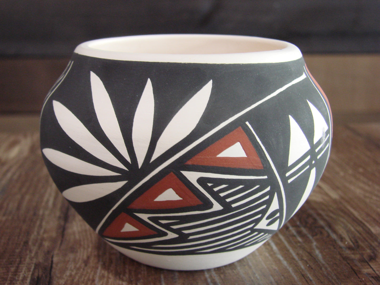 Small Native American Hand Painted Fine Line Acoma Pottery by Victorino