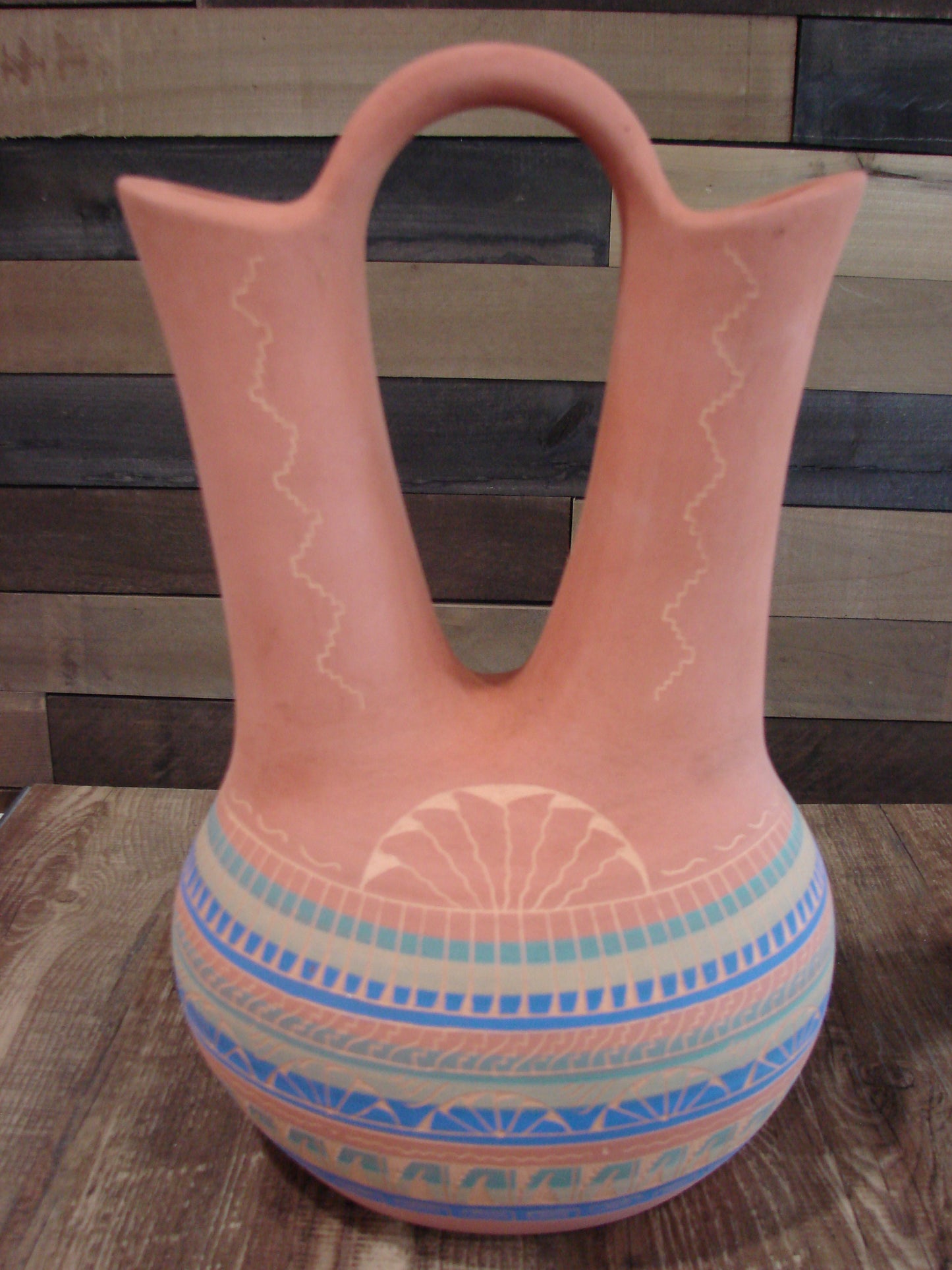 Native American Hand Etched & Hand Painted Wedding Vase - Gilmore