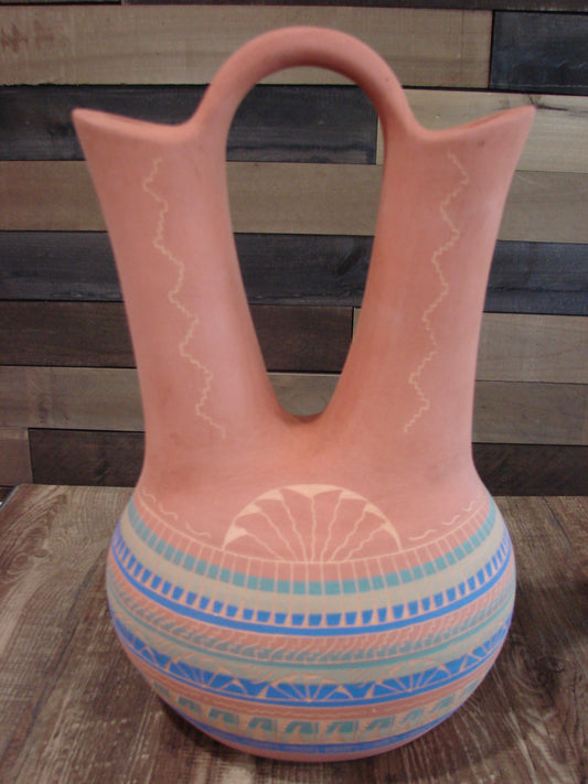 Native American Hand Etched & Hand Painted Wedding Vase - Gilmore