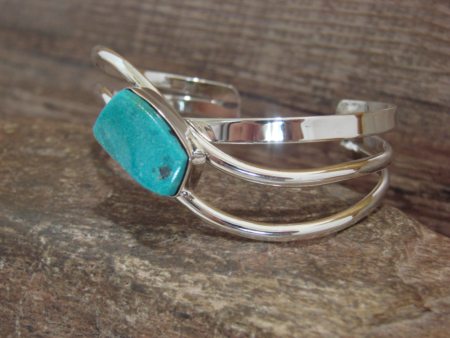 Native American Sterling Silver & Turquoise Bracelet Signed Yazzie