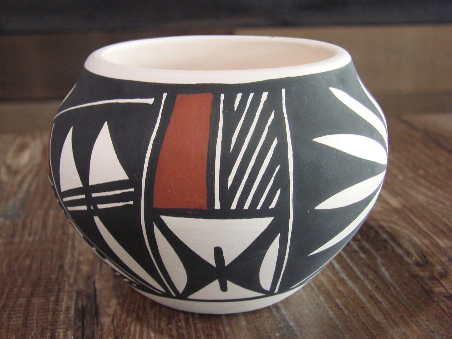 Small Native American Hand Painted Fine Line Acoma Pottery by Victorino