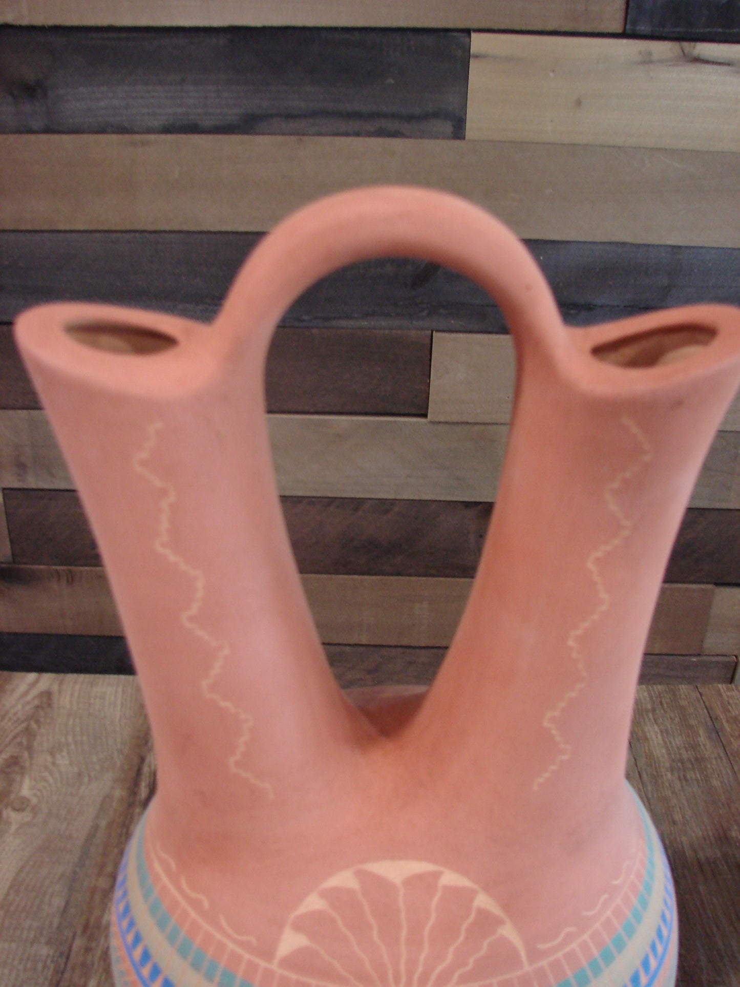 Native American Hand Etched & Hand Painted Wedding Vase - Gilmore