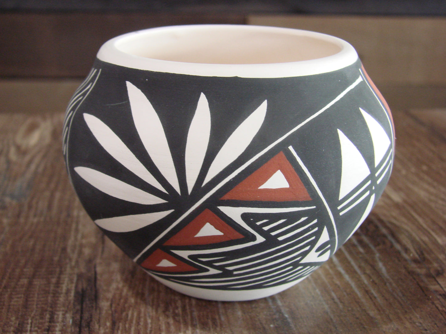 Small Native American Hand Painted Fine Line Acoma Pottery by Victorino