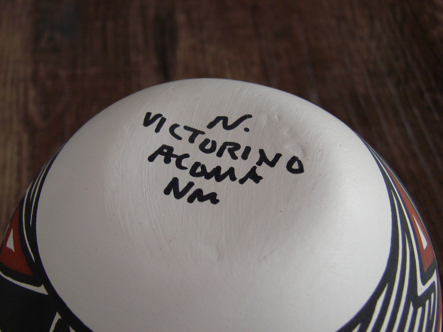 Small Native American Hand Painted Fine Line Acoma Pottery by Victorino