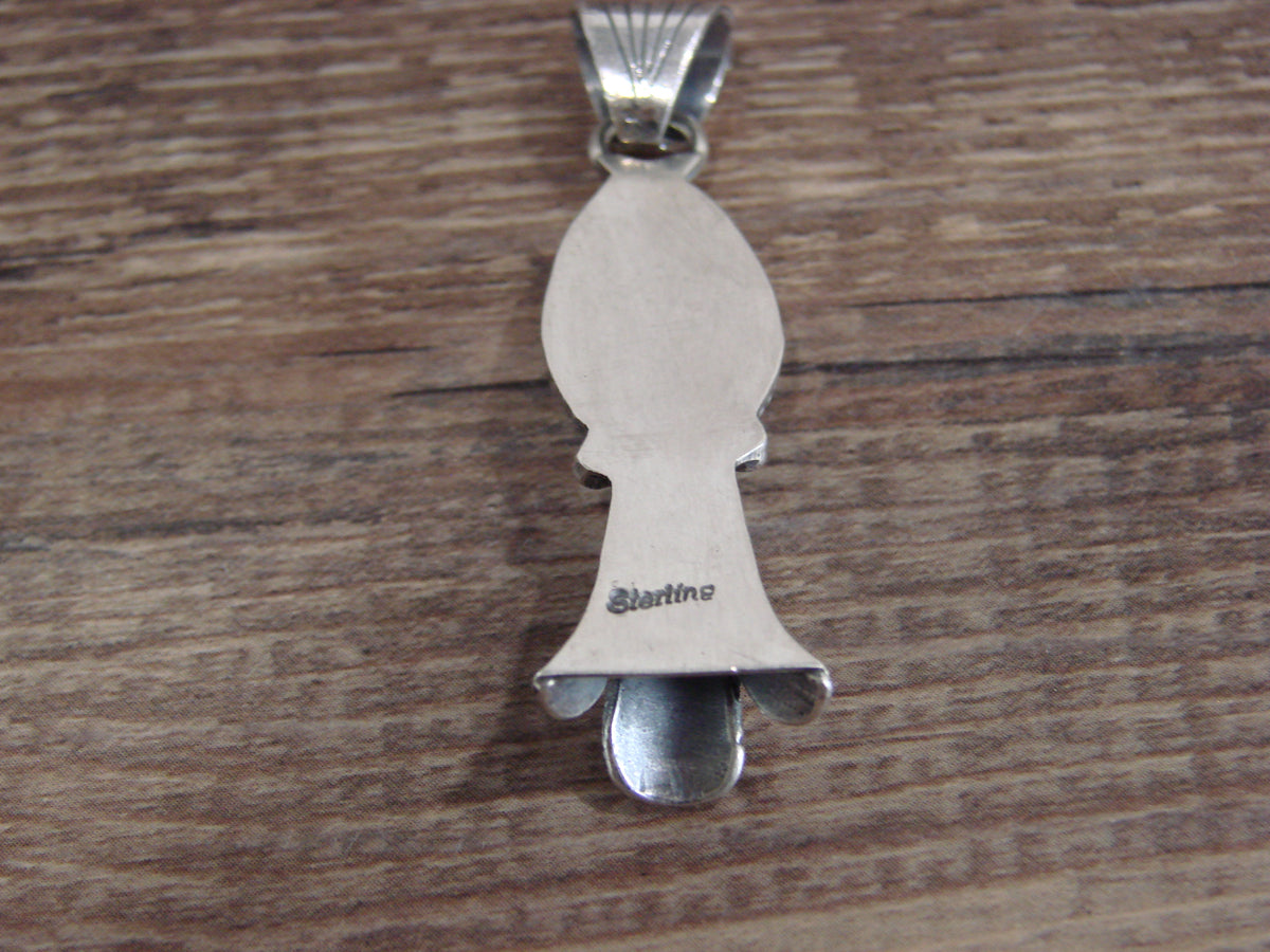Native American Sterling Silver & Turquoise Squash Blossom Pendant by Betone