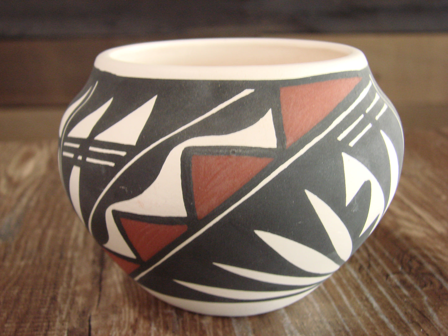 Small Native American Hand Painted Fine Line Acoma Pottery by Victorino
