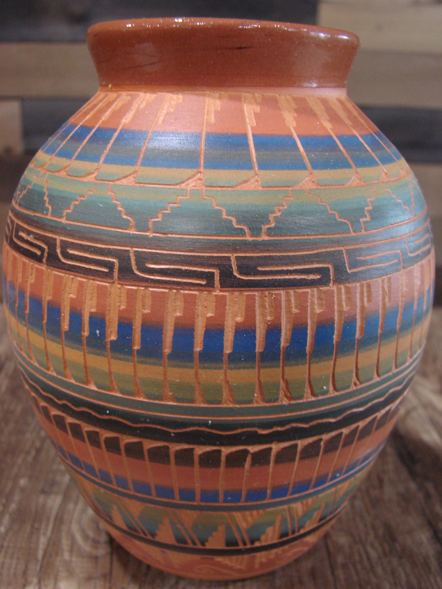 Native American Hand Etched & Hand Painted Pottery - Gilmore