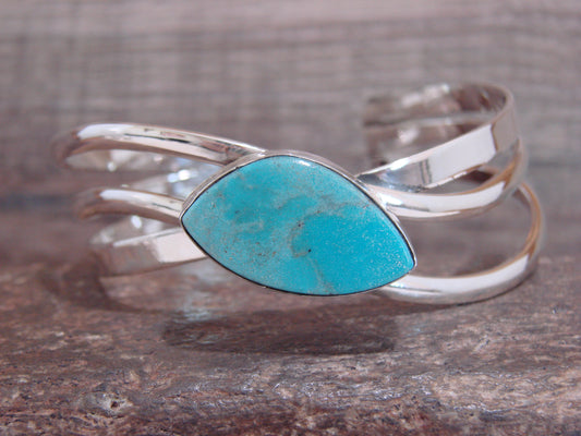 Native American Sterling Silver & Turquoise Bracelet Signed Yazzie
