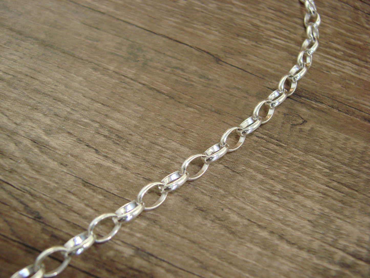 Native American 23" Sterling Silver & Moroccan Ammonite Link Necklace by Johnson