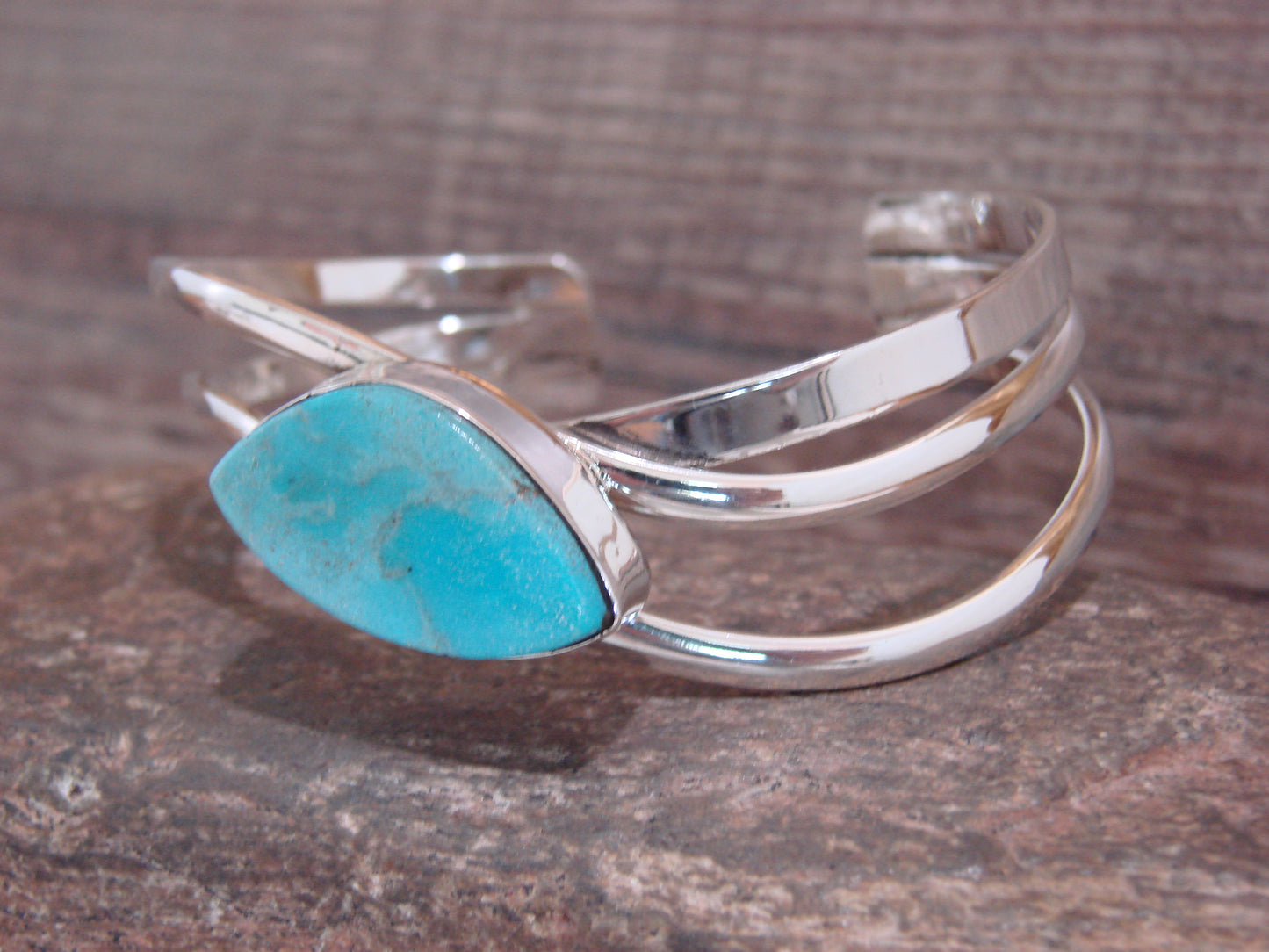 Native American Sterling Silver & Turquoise Bracelet Signed Yazzie