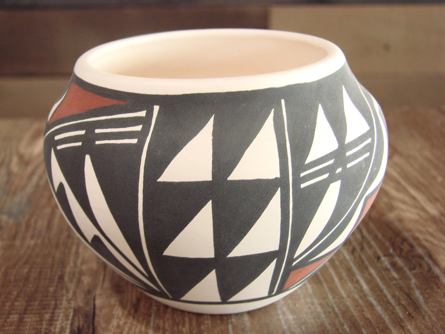 Small Native American Hand Painted Fine Line Acoma Pottery by Victorino