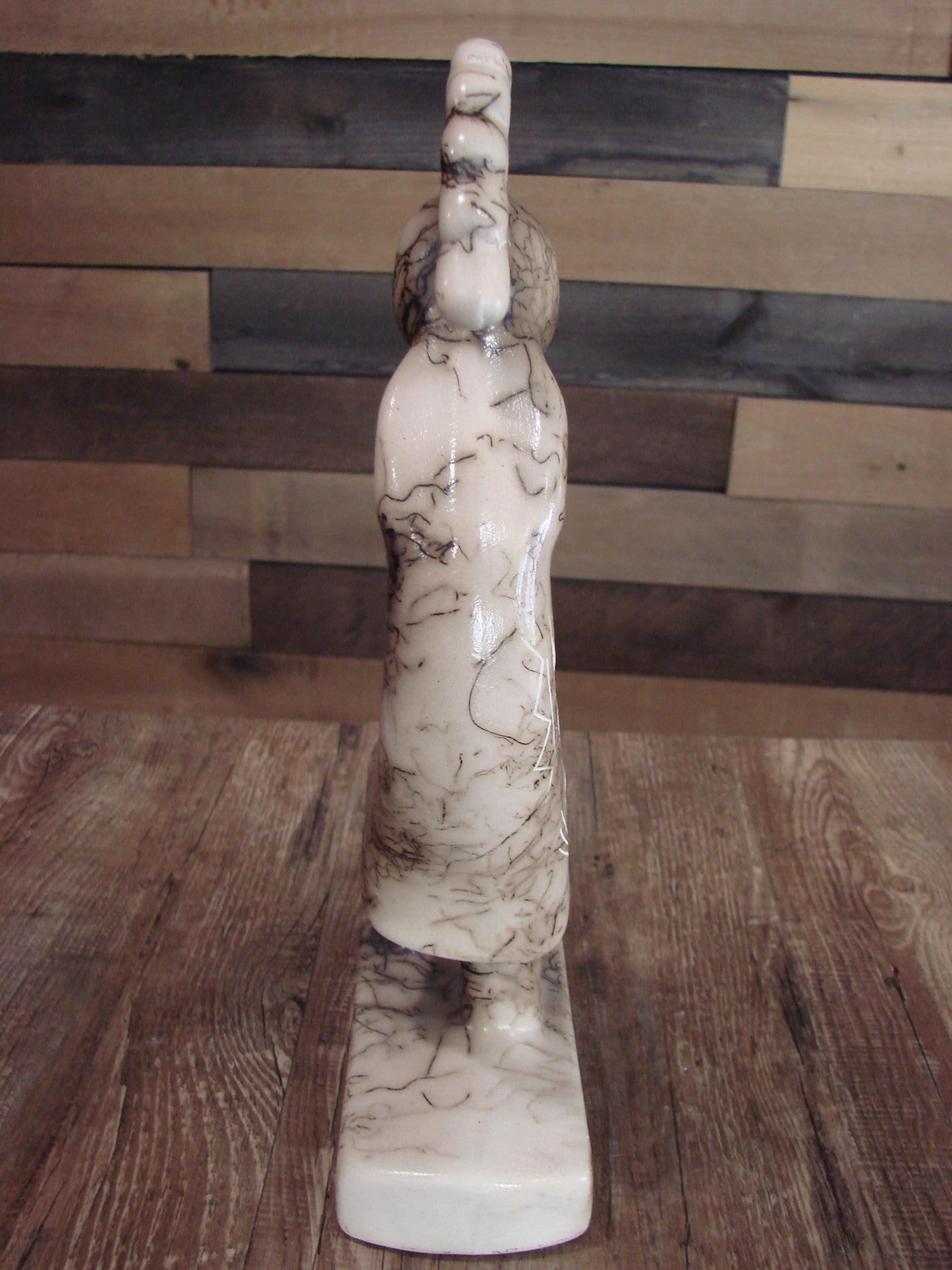 Native American Pottery Horse Hair Kokopelli Sculpture by Vail