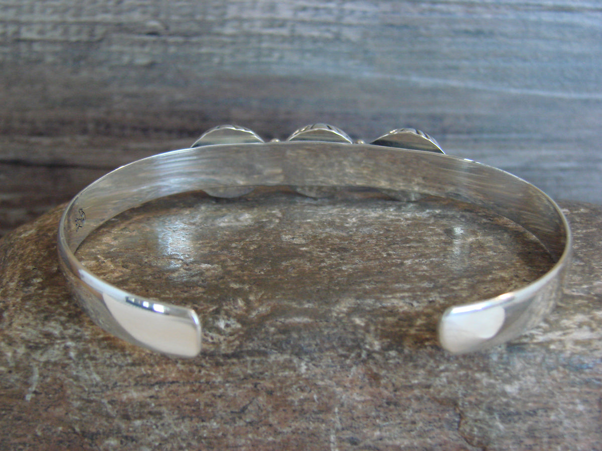Native American Sterling Silver & Turquoise Row Bracelet by Yazzie