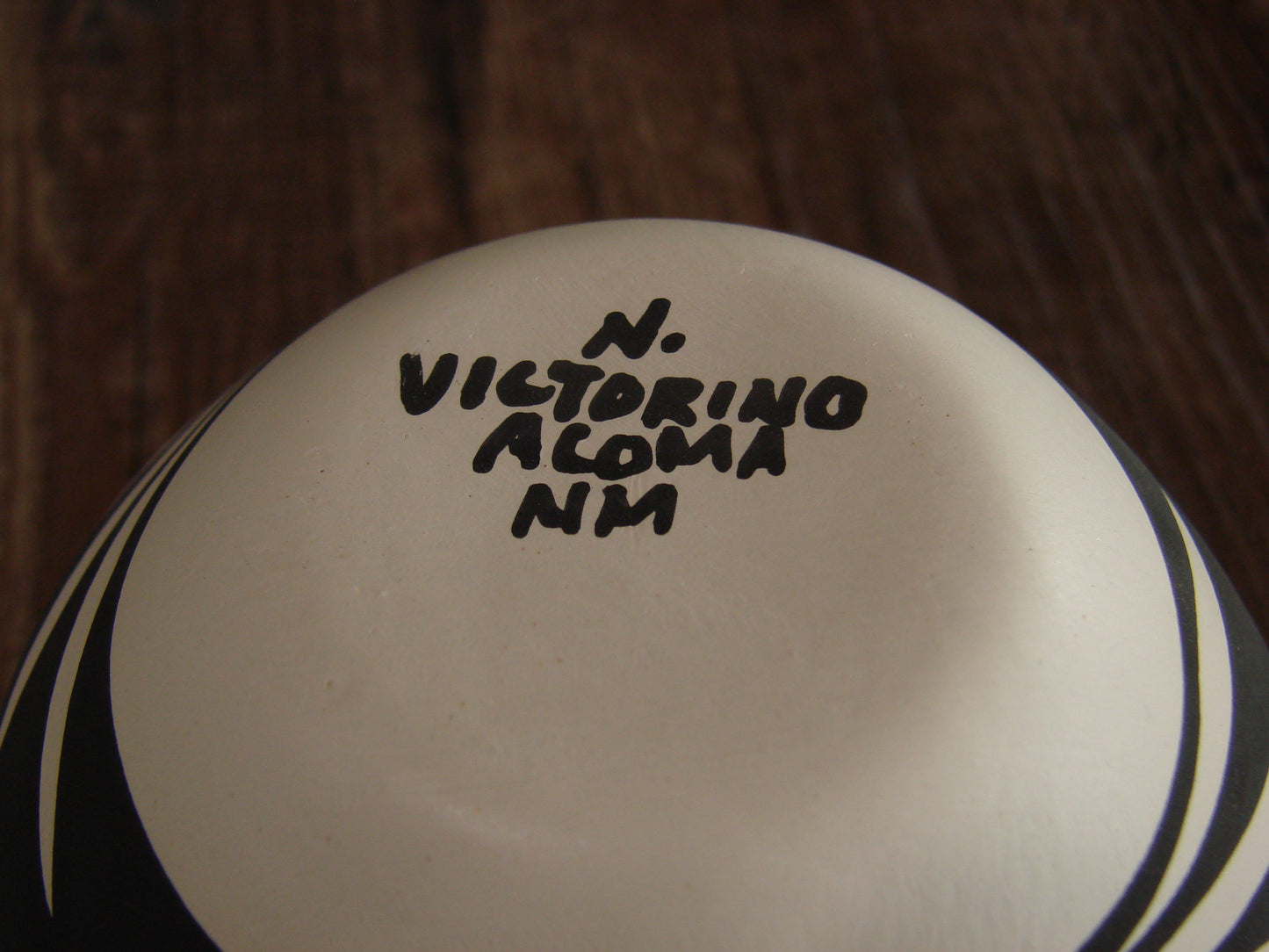 Small Native American Hand Painted Fine Line Acoma Pottery by Victorino