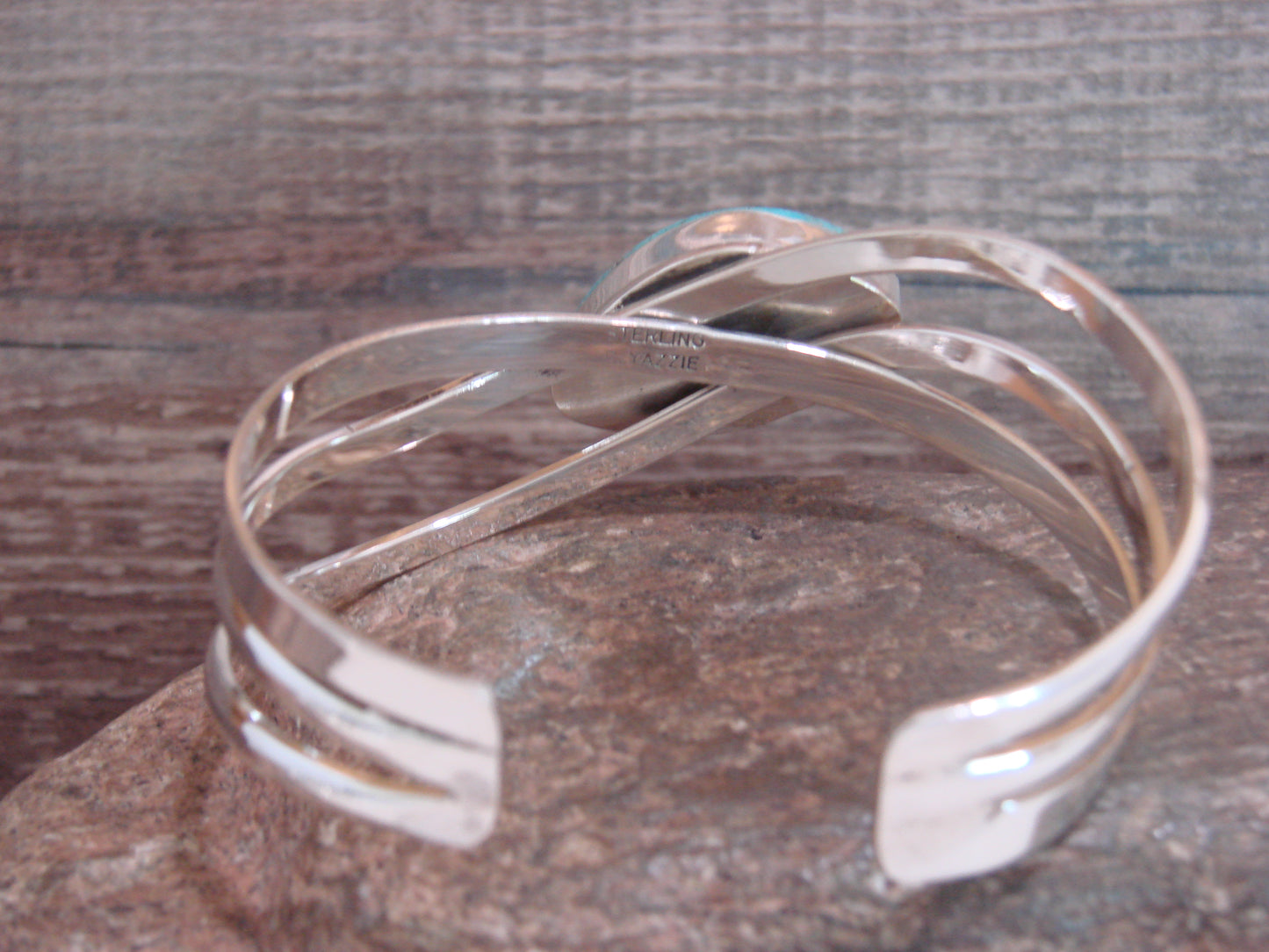 Native American Sterling Silver & Turquoise Bracelet Signed Yazzie