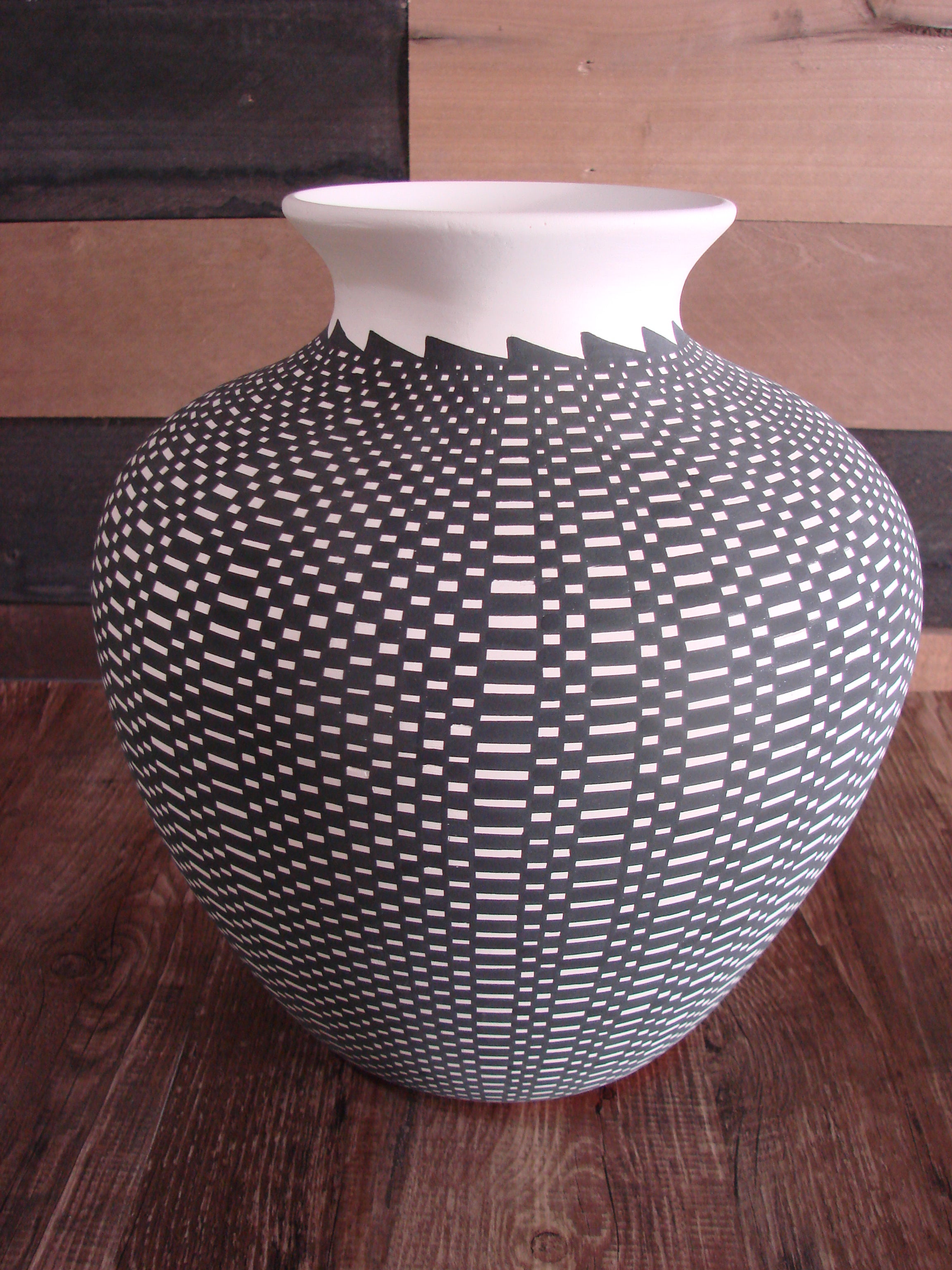Acoma Pueblo Fine Line Hand Coiled & Hand Painted Pottery by M.C.