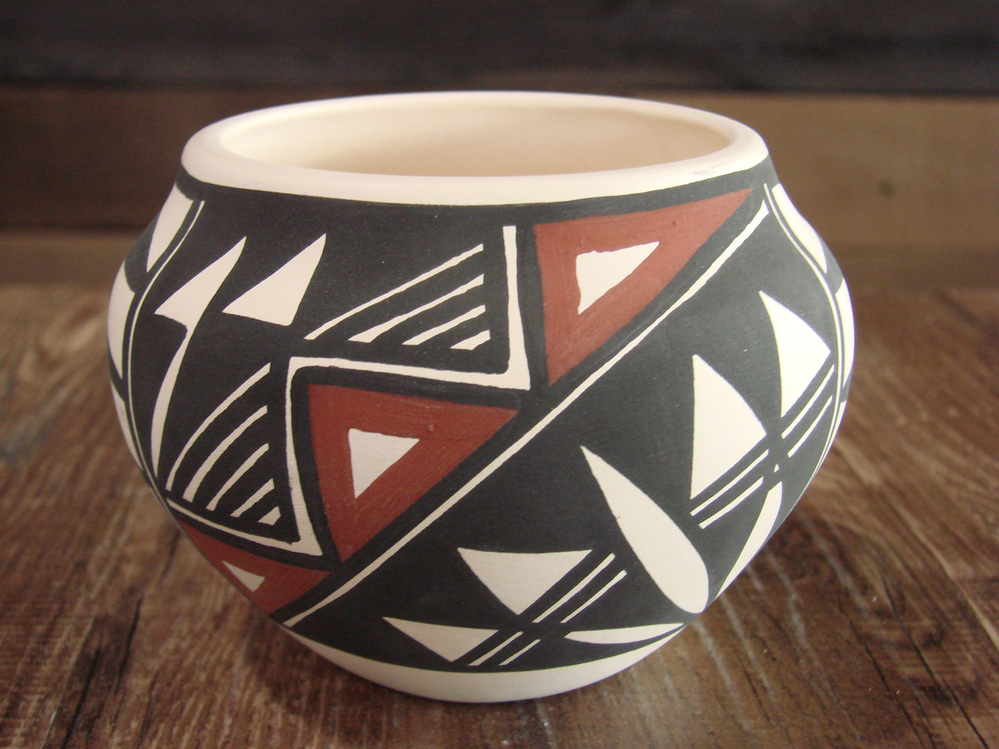 Small Native American Hand Painted Fine Line Acoma Pottery by Victorino