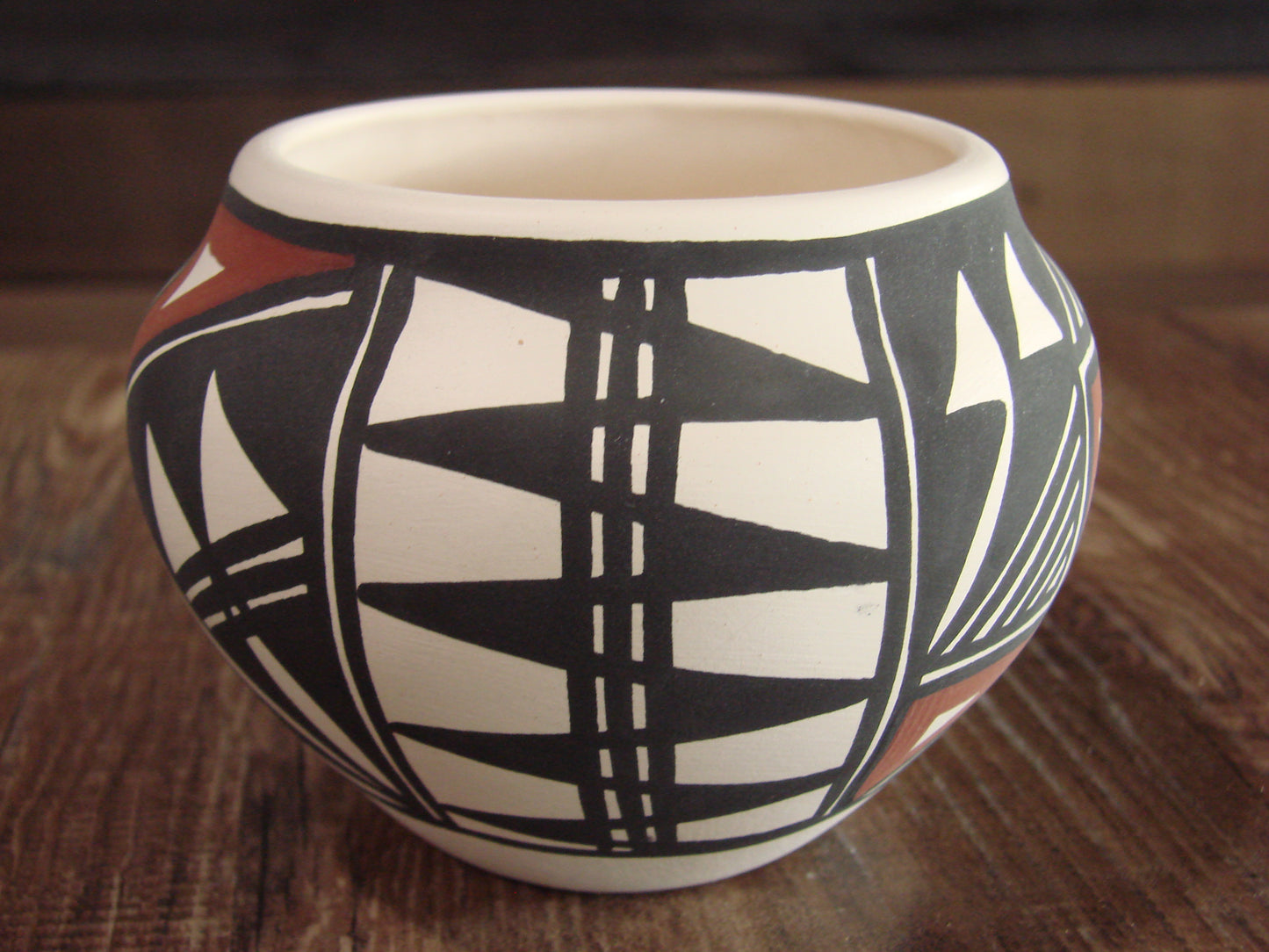 Small Native American Hand Painted Fine Line Acoma Pottery by Victorino