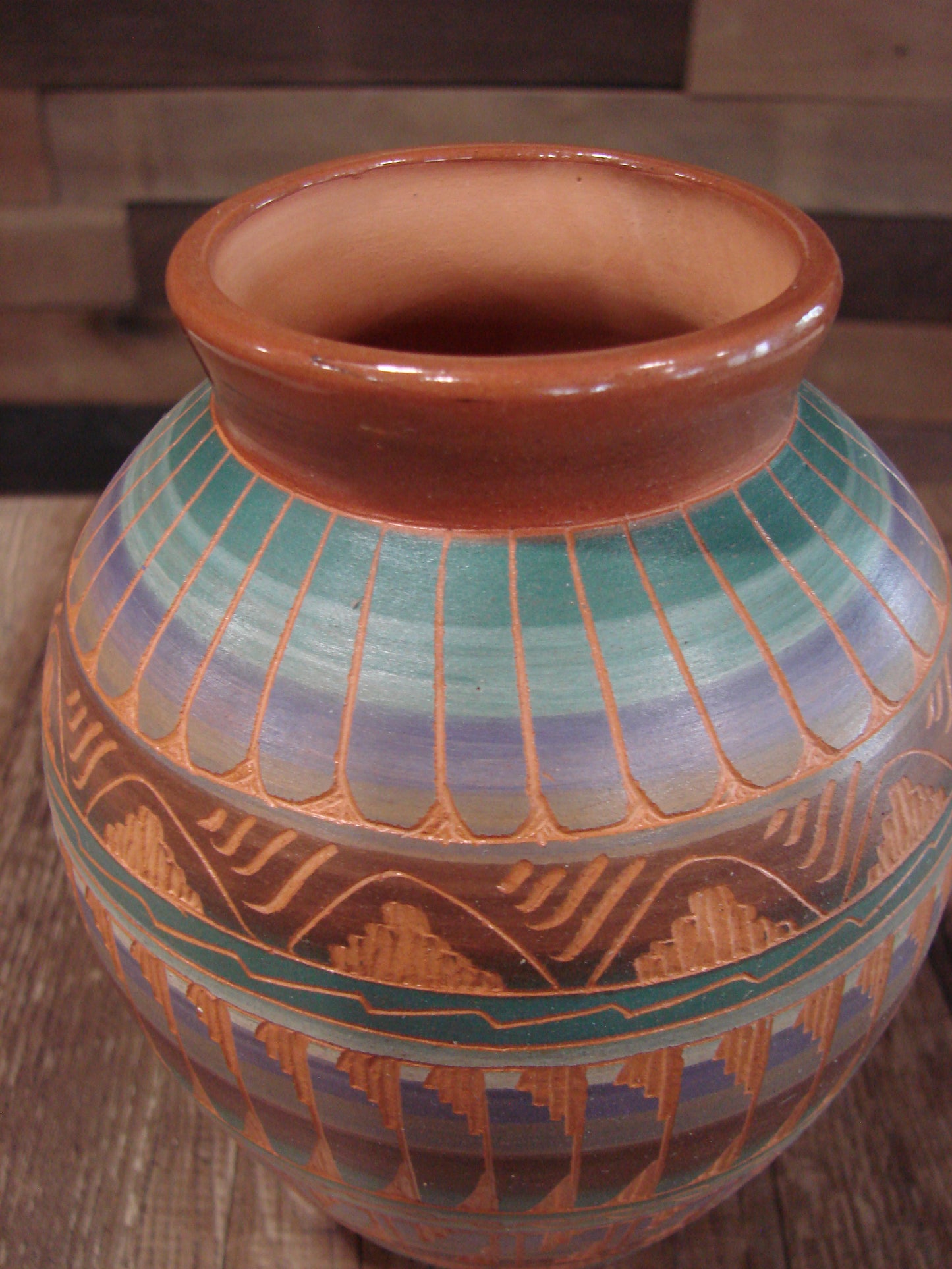 Native American Hand Etched & Hand Painted Pottery - Gilmore